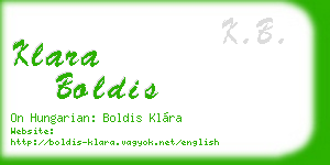 klara boldis business card