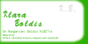 klara boldis business card